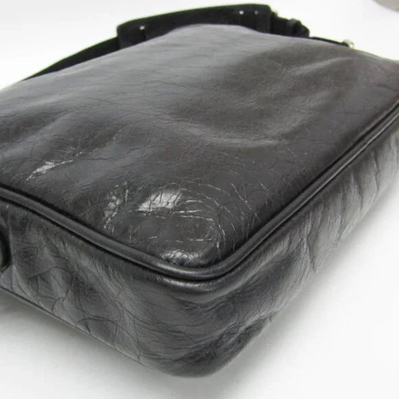 GUCCI Black Leather Messenger Shoulder Bag - Picture 6 of 14